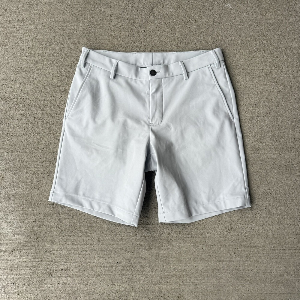 J.Hilburn Golf Shorts Mens Size 32 Gray Flat Front Performance Stretch‎